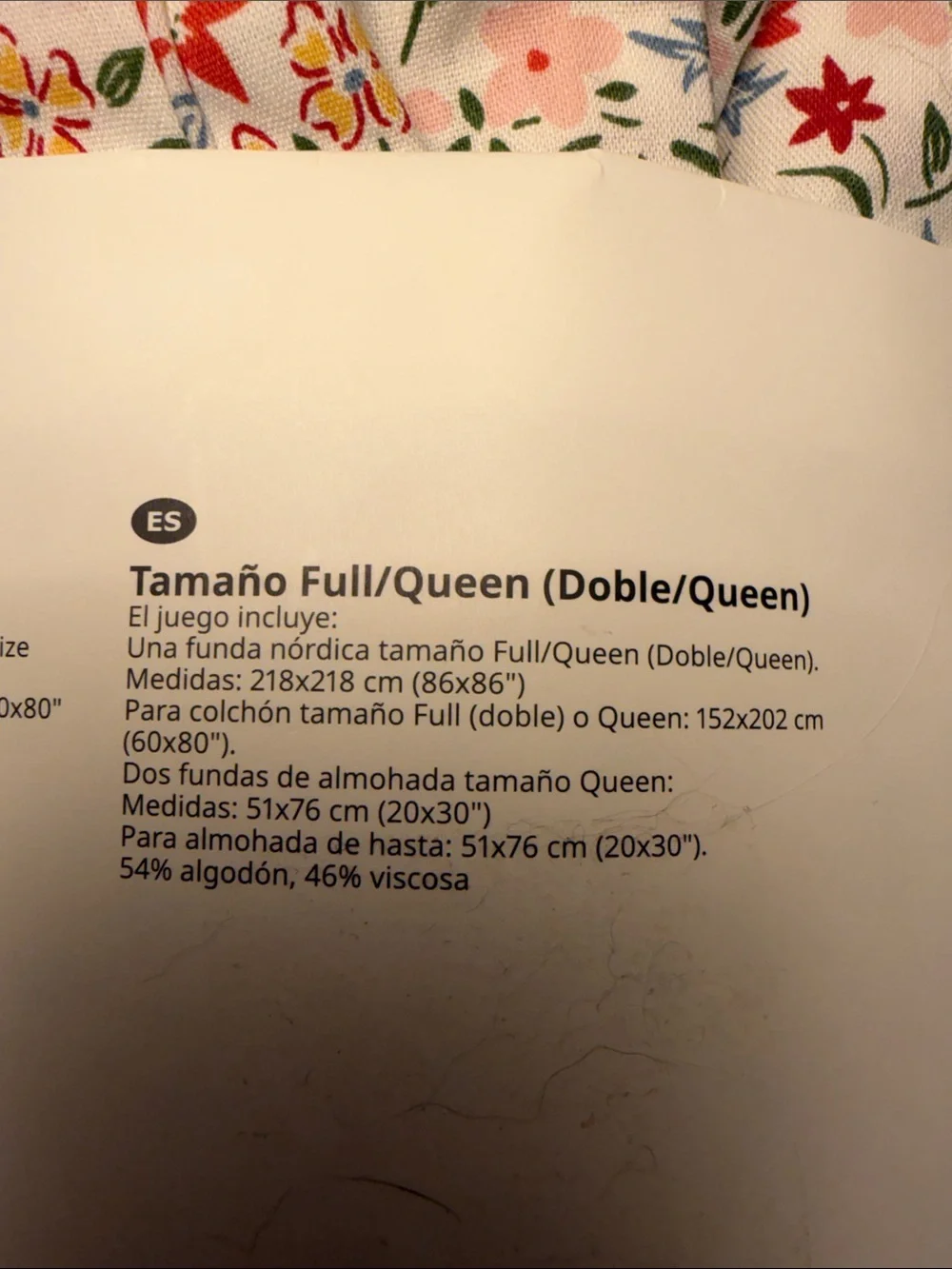 Ikea JATTELILJA Full/Queen Duvet cover & pillowcase white/floral patterned - NEW